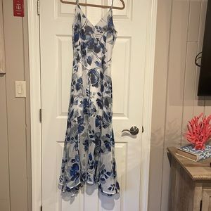 Lulu large maxi dress-Blue,white,grey